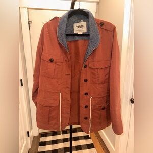 Obey Propaganda Size Large Men's Rust Utility Jacket with Contrast Collar‎
